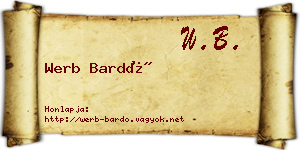 Werb Bardó névjegykártya